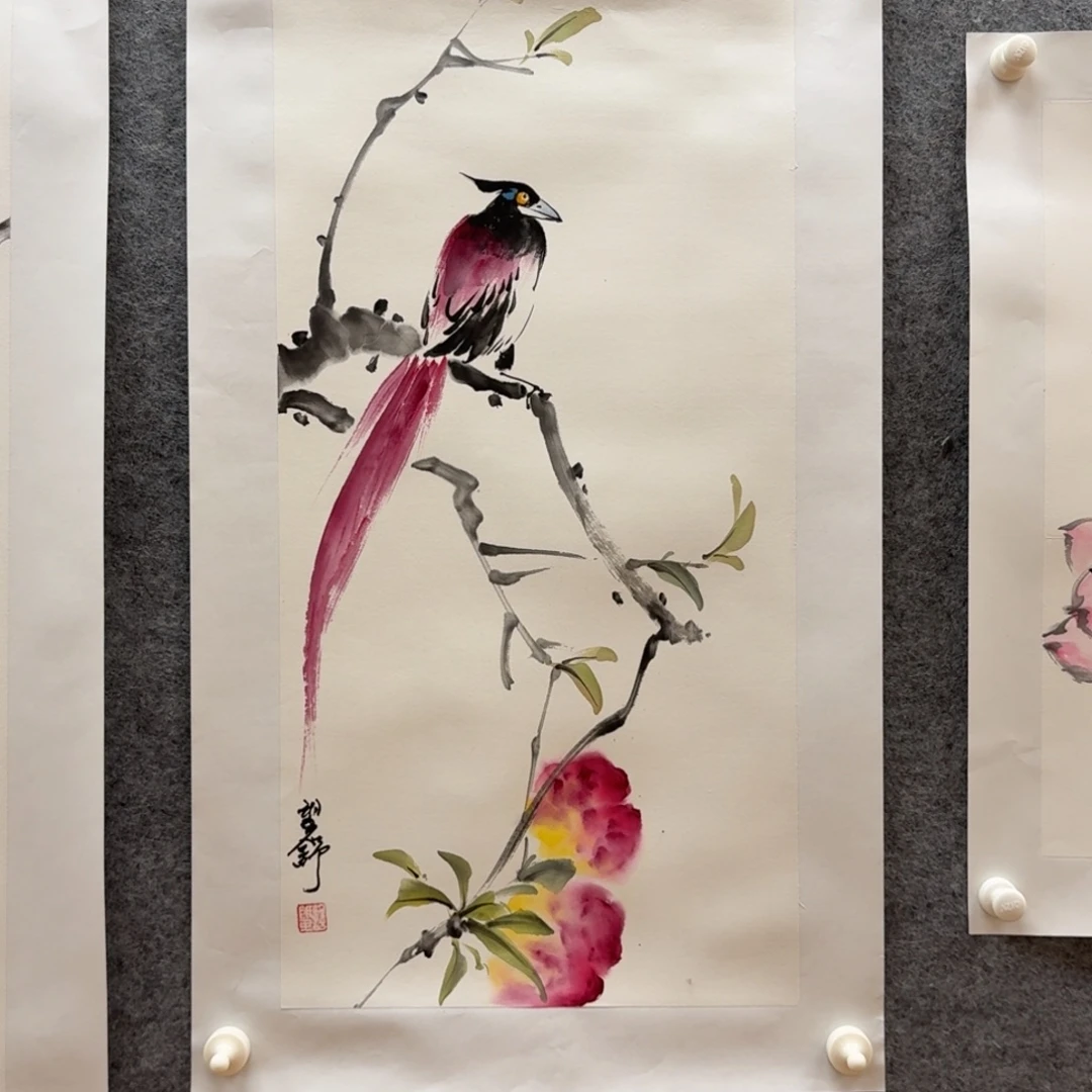 国画望舒50斗方作品花鸟