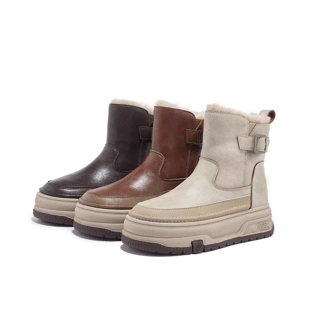 【运费捡】【现货现发】雪地靴磨砂皮松糕小个子雪地棉靴加绒