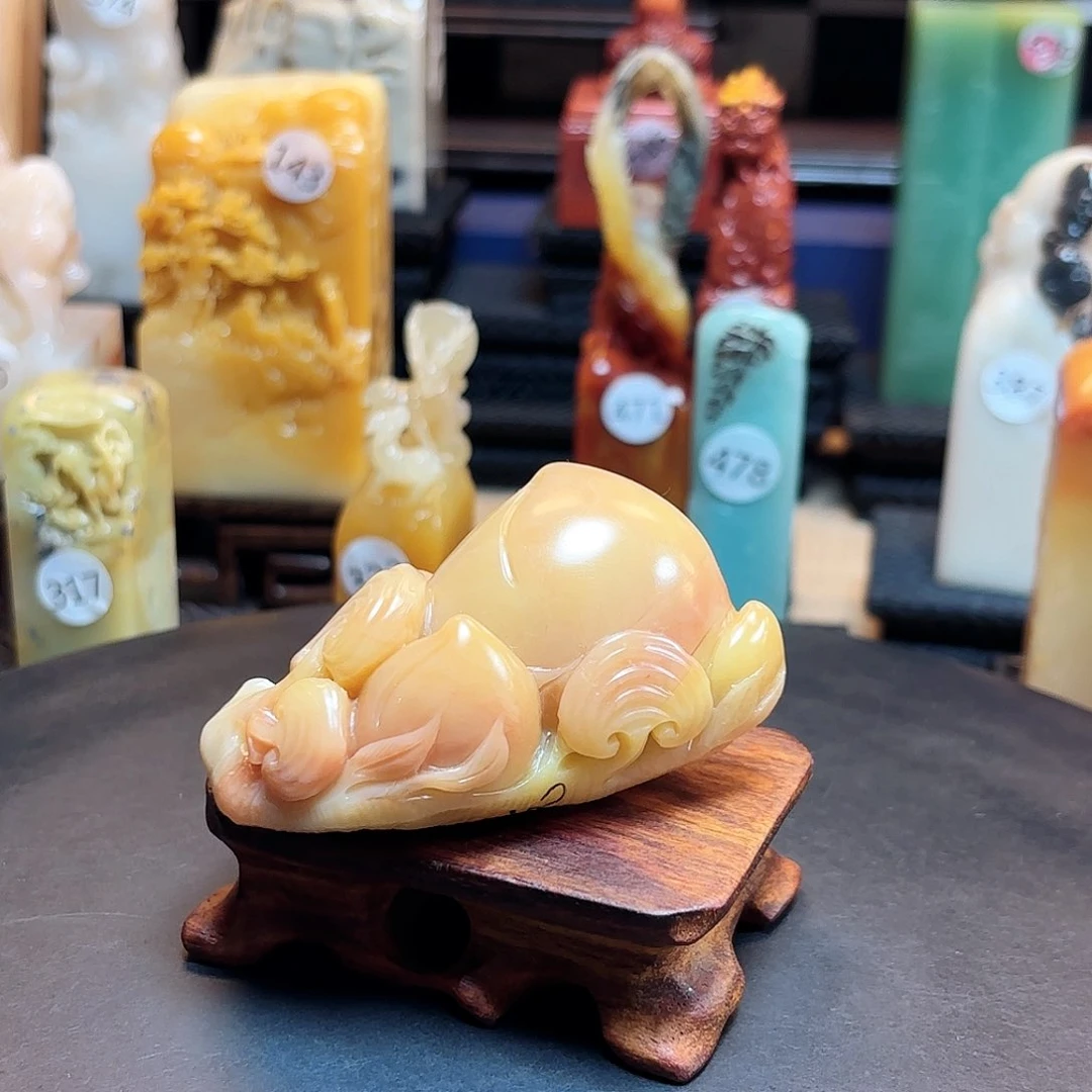 寿山石其他桃子手把