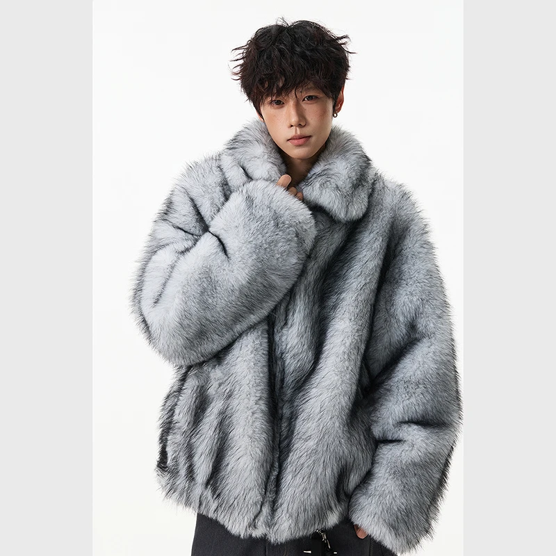 VALVOELITE “雪国暖冬”双面穿重磅加厚狐狸毛座山雕棉服夹克外套