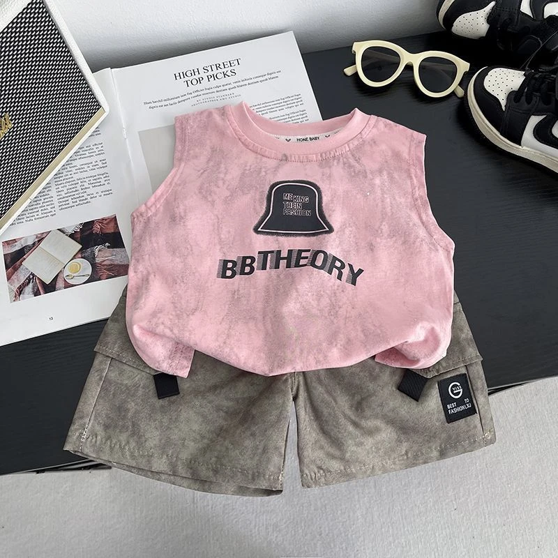 男童夏装套装新款儿童洋气中小童宝宝背心短裤两件套夏天衣服