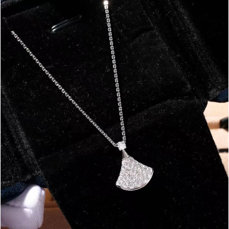 【轻奢V金】满钻小裙子镀K金项链