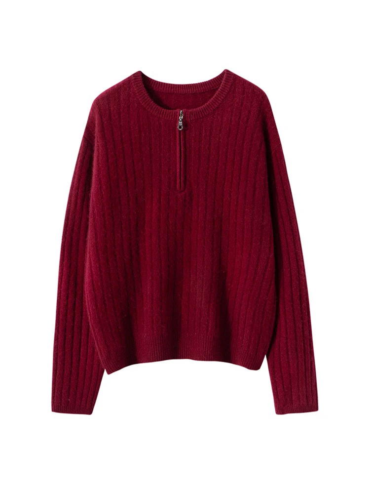 【康赛妮baby绒】   100%纯羊绒加厚圆领半拉链 ryyt 770