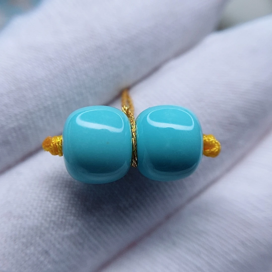 绿松石老型对珠9.3未镶嵌