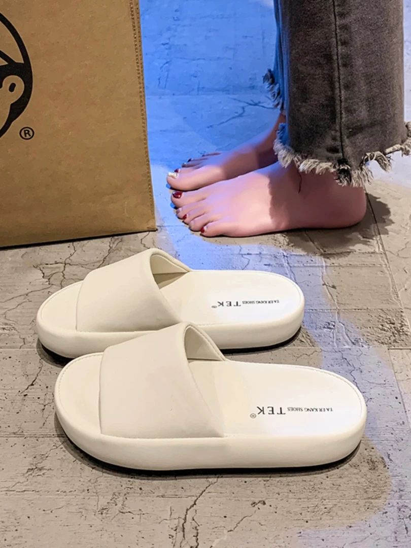 女夏外穿配裙子新款时尚网红超火软底一字拖鞋3003