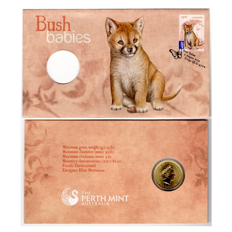 猫 澳大利亚1圆硬币纪念币 2011年卡册币 动物系列全新