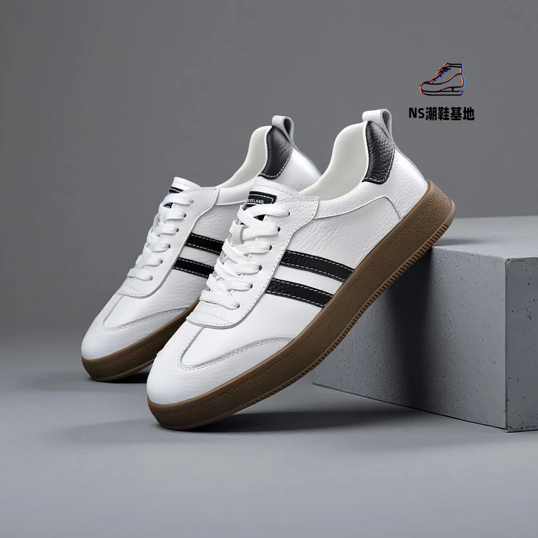 UNO头层牛皮德训鞋真皮透气新款板鞋软底运动休闲潮流百搭板鞋