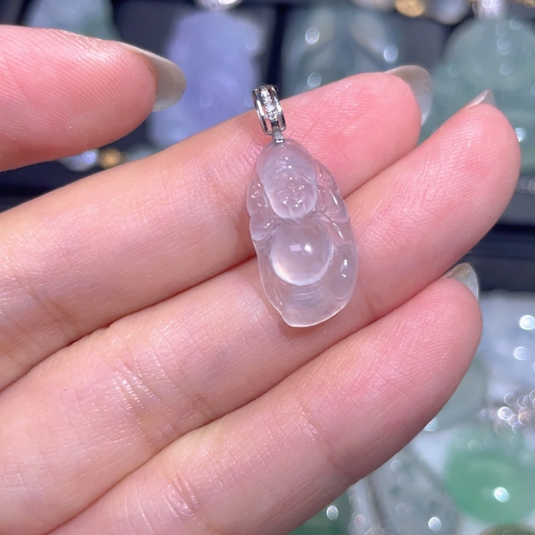 颈饰18K金镶嵌翡翠翡翠