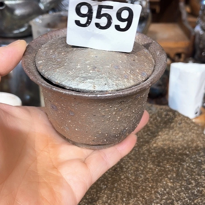 杯高温柴烧陶泥盖碗
