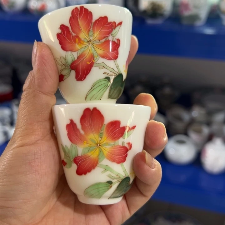 高温瓷，醴陵釉下2个杯