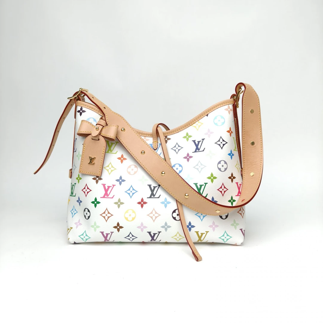 99新 LouisVuitton/路易威登 【黑黑】CARRYALL 村上隆联名 小号