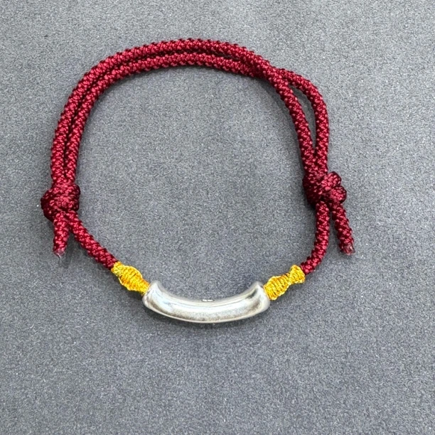 足银布艺手链 1218-足银goodluck红绳手链24mm