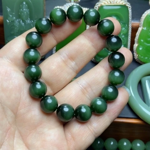 和田玉（碧玉）未镶嵌手串