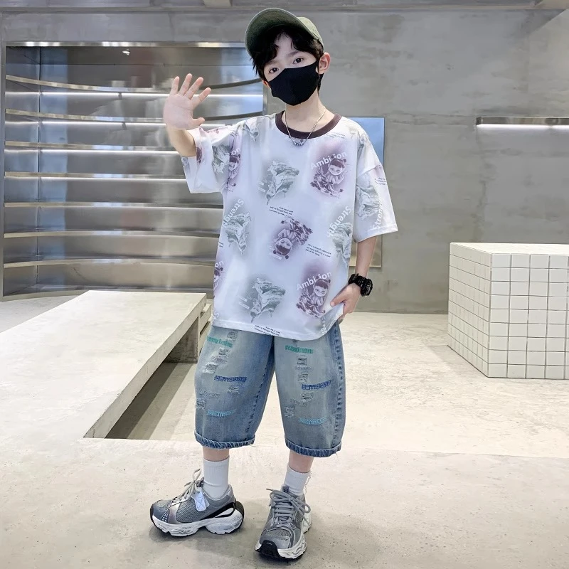 MK&UR.BV儿童装男童夏装套装中大童运动夏款男孩短袖薄款两件套