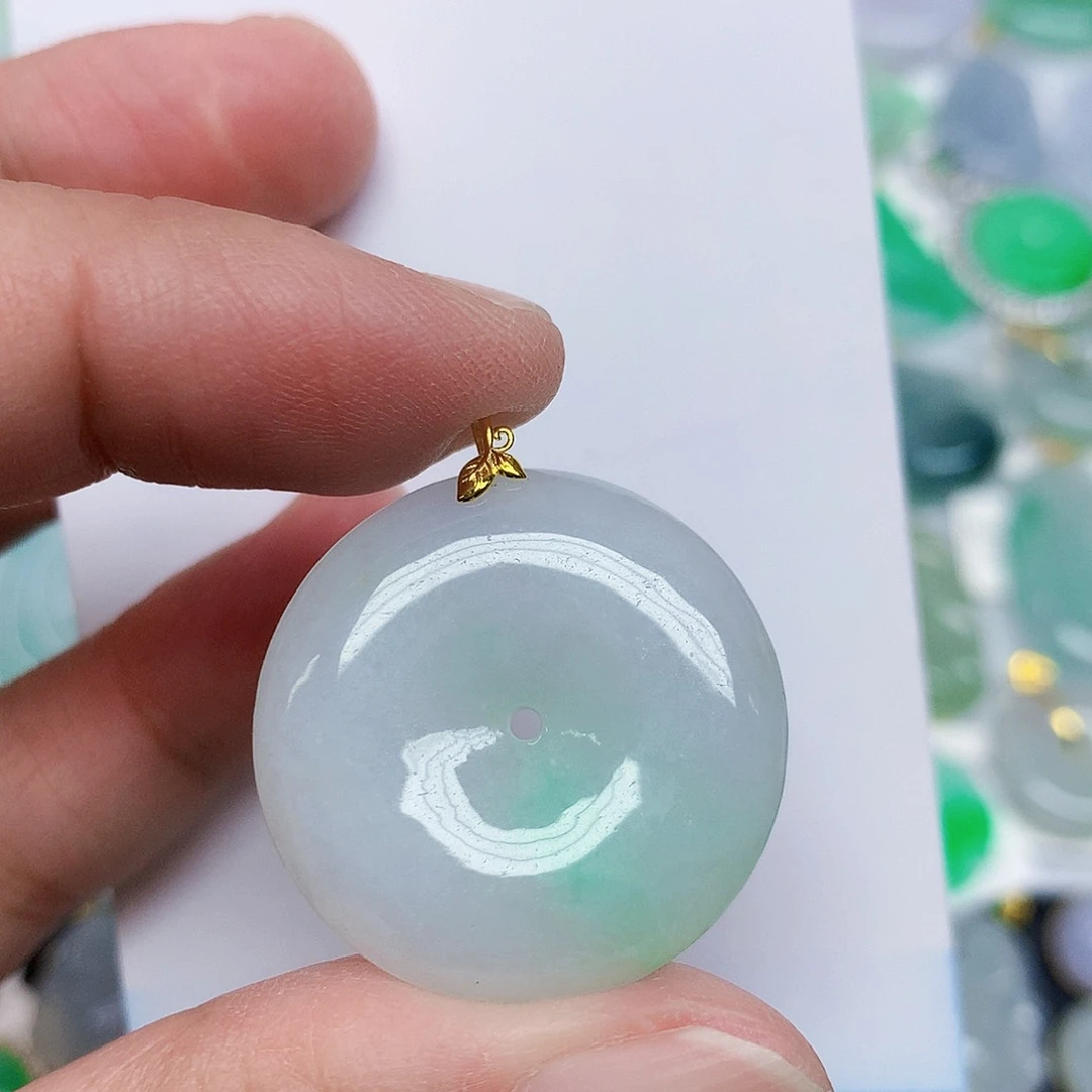 翡翠18K金镶嵌颈饰344667