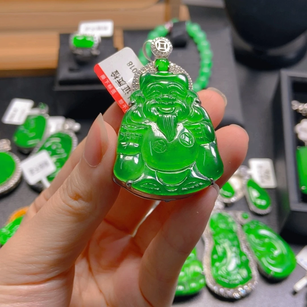 翡翠银S925镶嵌吊坠(不含链)