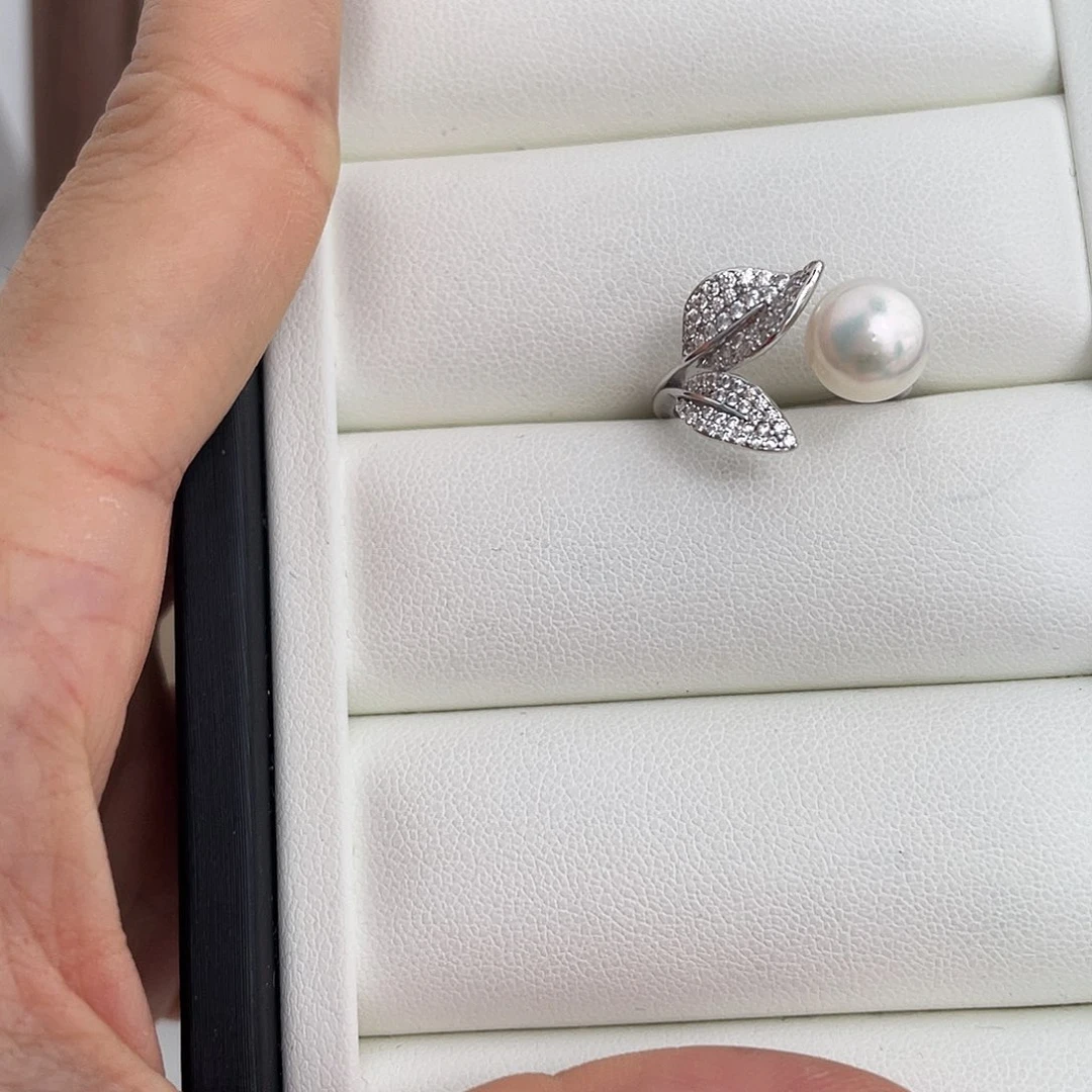 银S925镶嵌戒指海水珍珠