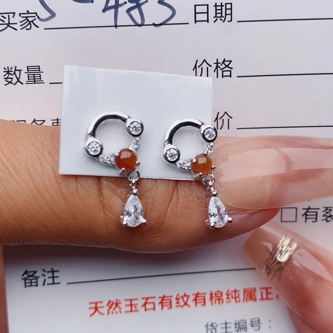 翡翠戒指银S925镶嵌戒指