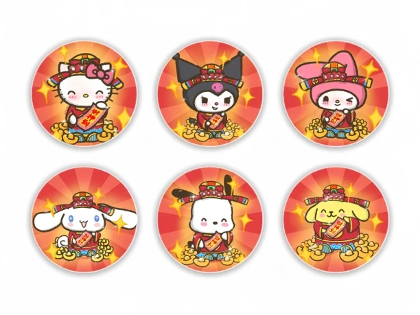 三丽鸥财神系列徽章