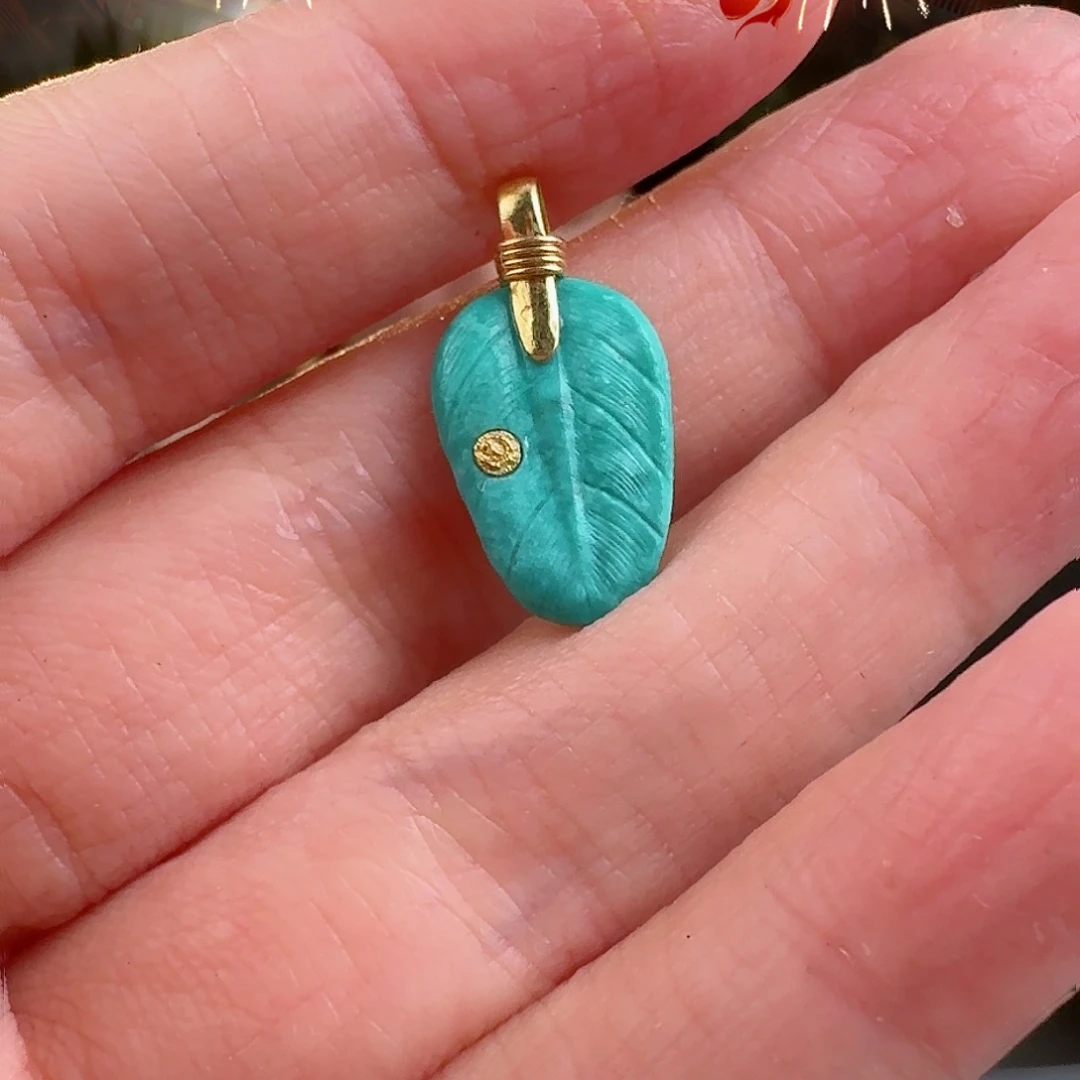 绿松石珠宝奇石18K金镶嵌