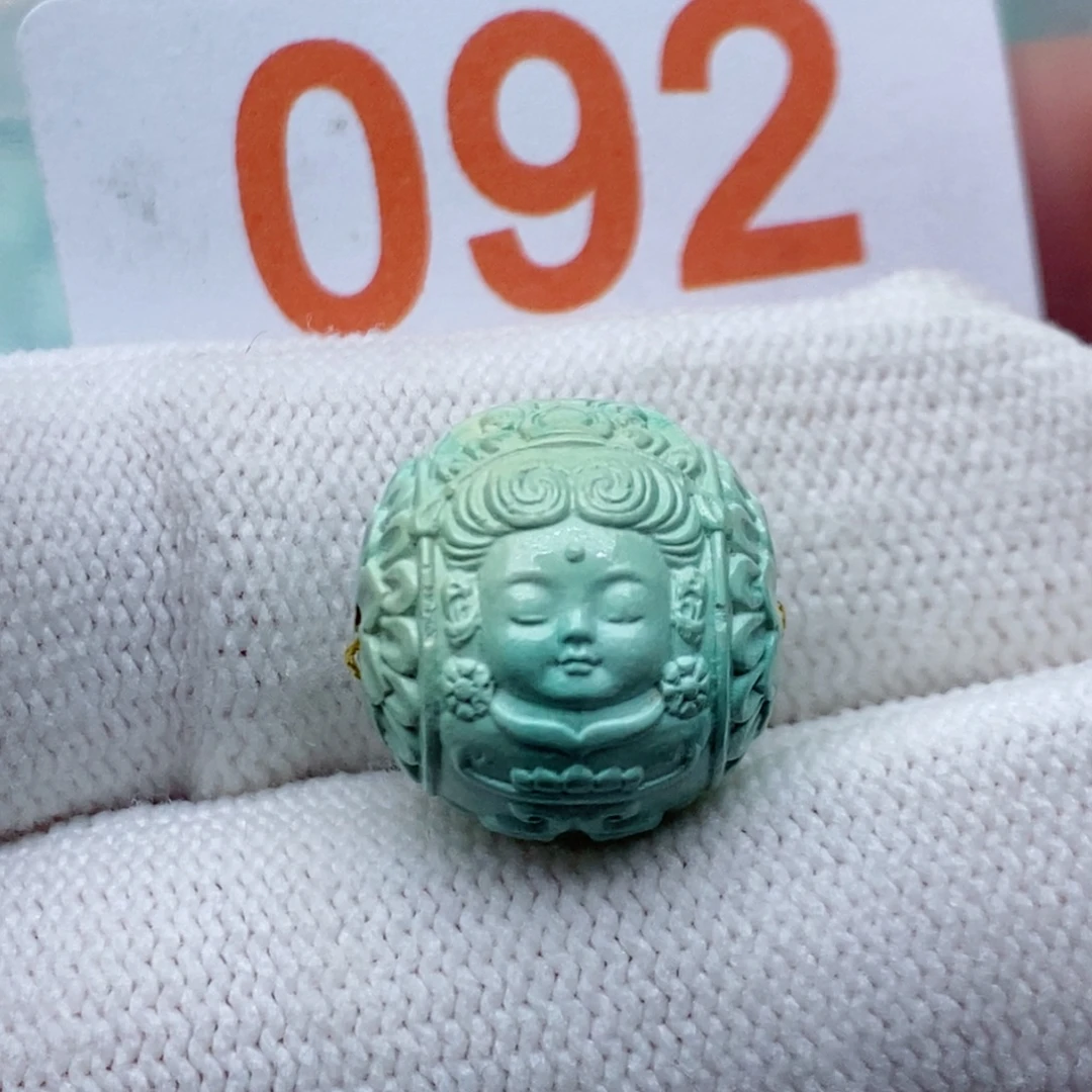 棉***毒绿松石未镶嵌珠宝奇石