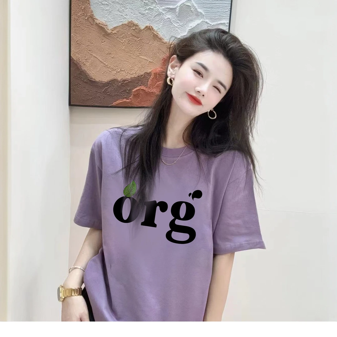 李西西【明天晴天】纯棉宽松显瘦短袖T恤印花圆领时尚休闲百搭上衣