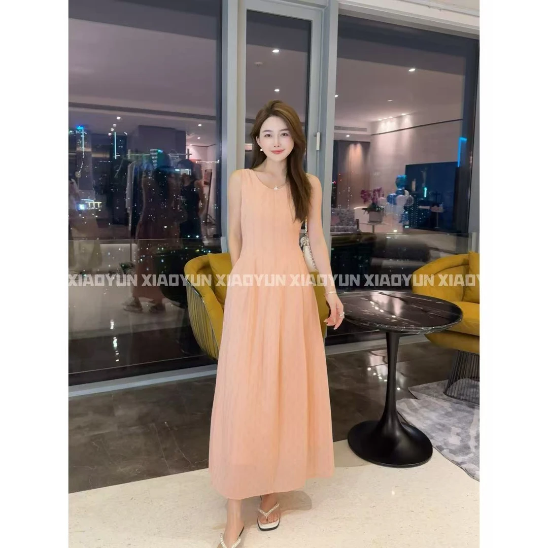 三色竖纹连衣裙 小允姐姐2025新款时尚气质高级三色竖纹连衣裙