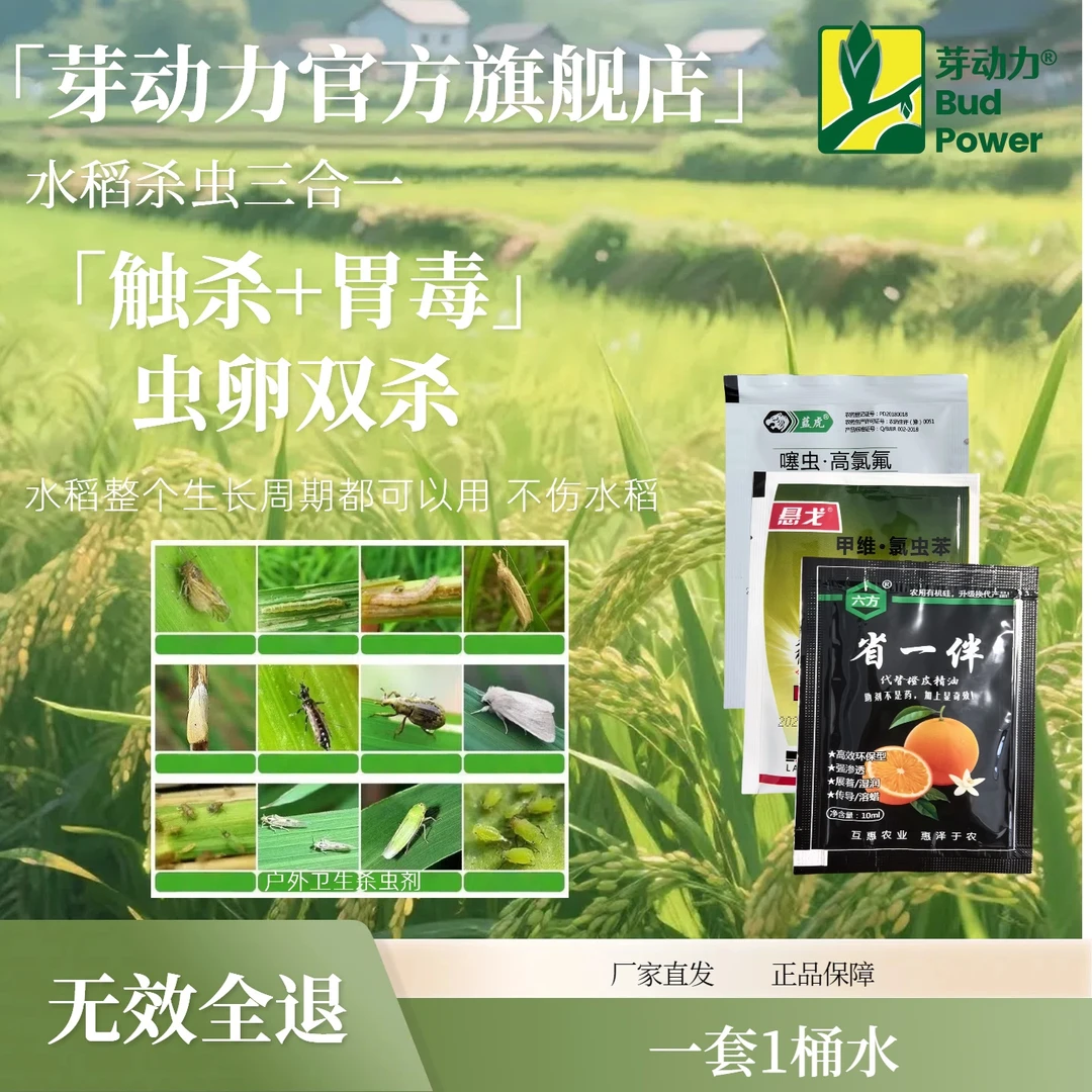 芽动力水稻卷叶螟二化螟稻飞虱专用三合一复配瓜果蔬菜通用杀虫剂