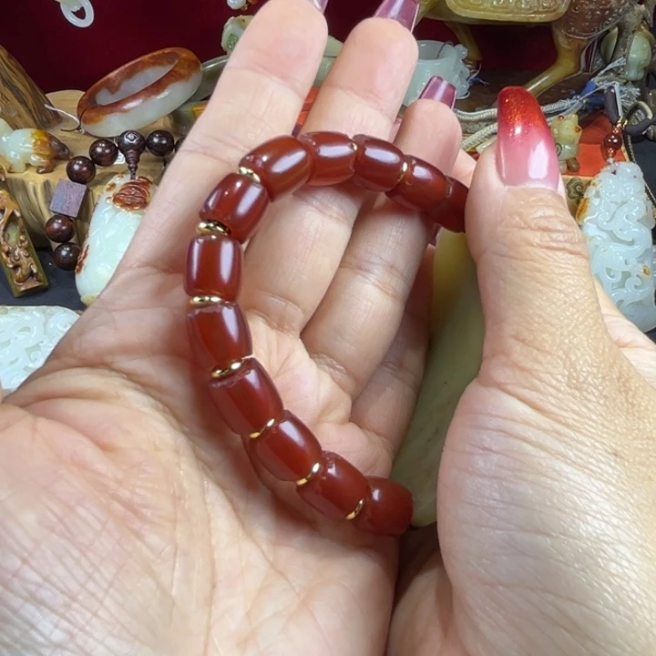 皓***空玛瑙/玉髓合金笔搁