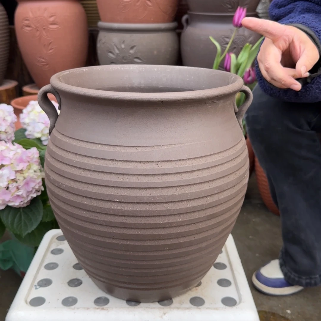 紫砂花盆口25高30宜兴紫砂