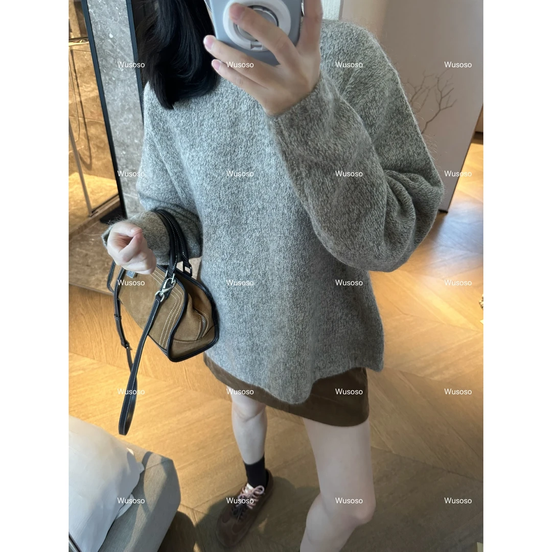 私服｜燕麦混色羊驼毛套头针织衫