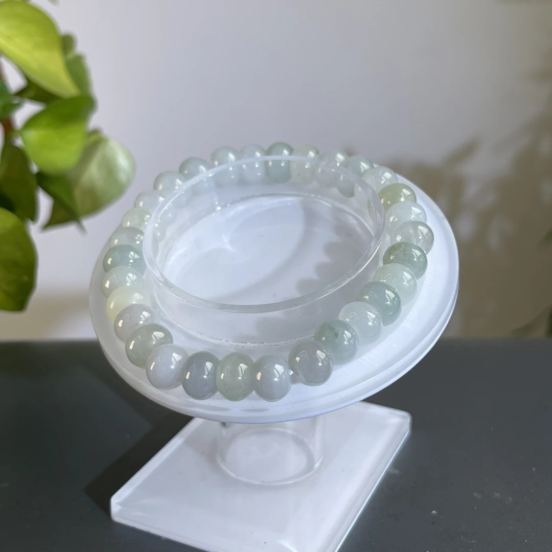 JGB31-55  天然缅甸A货翡翠 翡翠手串