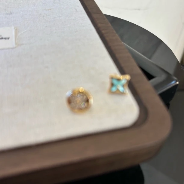 铜合金合成锆石耳饰 ab款花花耳环EH2703