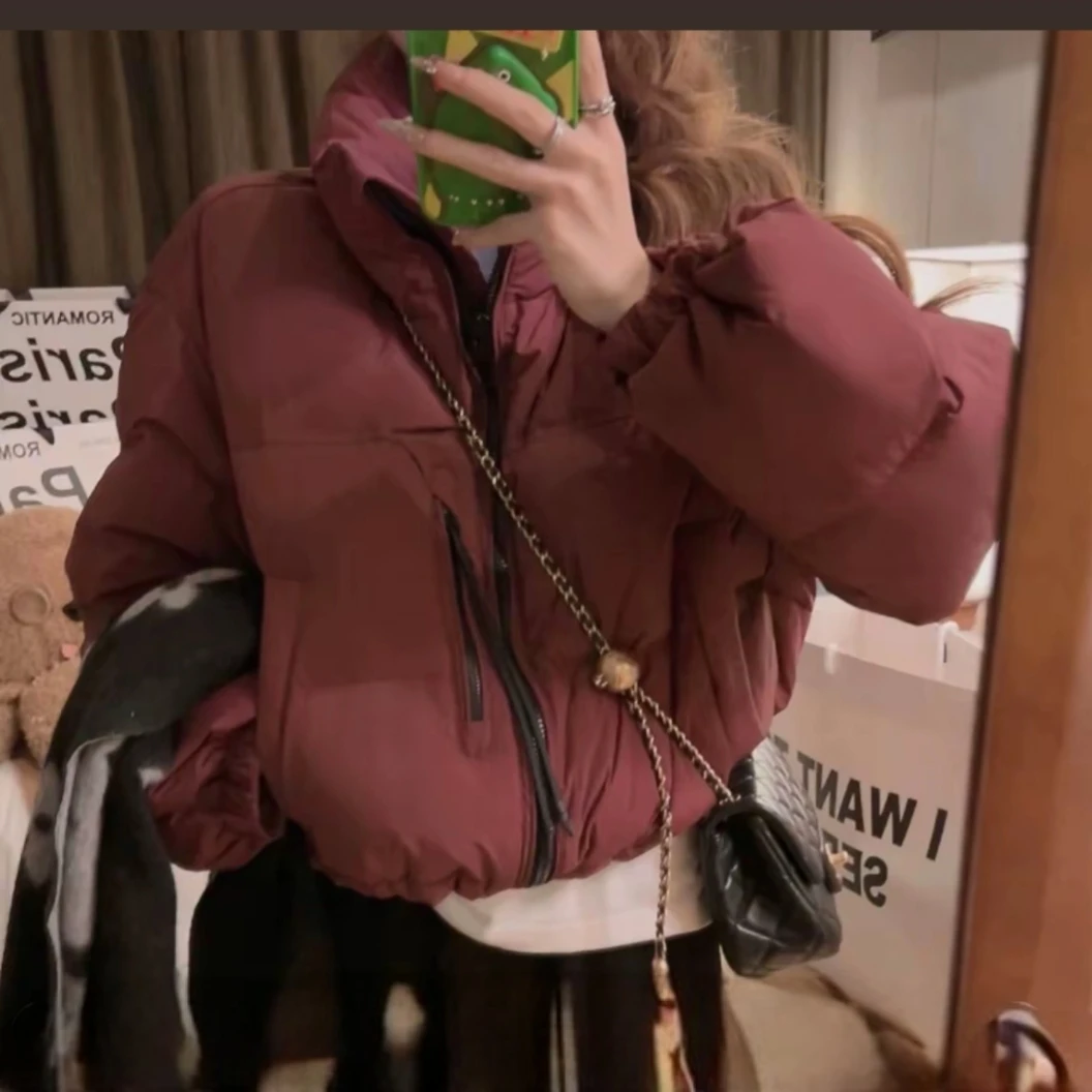 507款 2025冬季加厚立领棉服女短款小个子高腰面包服棉袄外套潮流