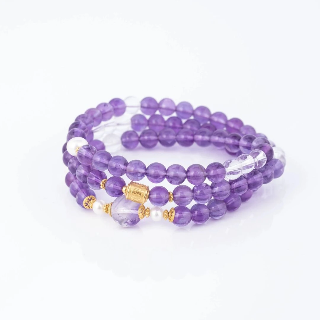 员格格天然水晶手链/紫水晶多圈/FLQTT03