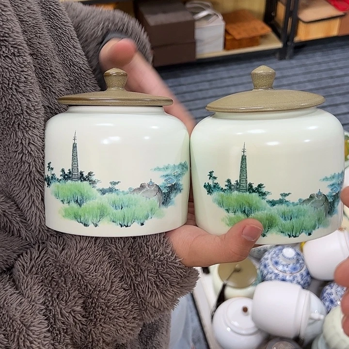 茶叶罐陶瓷家用储物罐瑕疵福利品介意勿拍