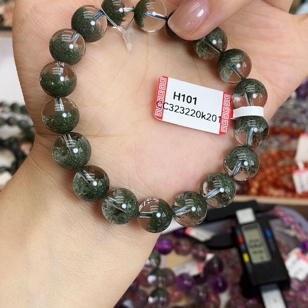 未镶嵌手链水晶H101 绿幽灵 11m+