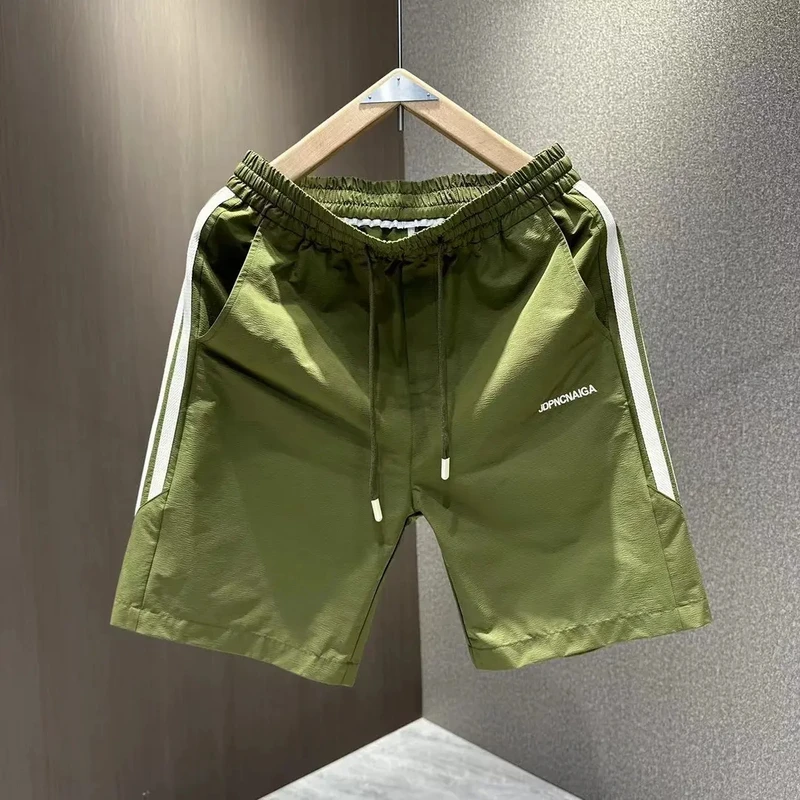 【专柜品质】2024夏季新款男士侧边条纹拼接运动休闲直筒宽松短裤