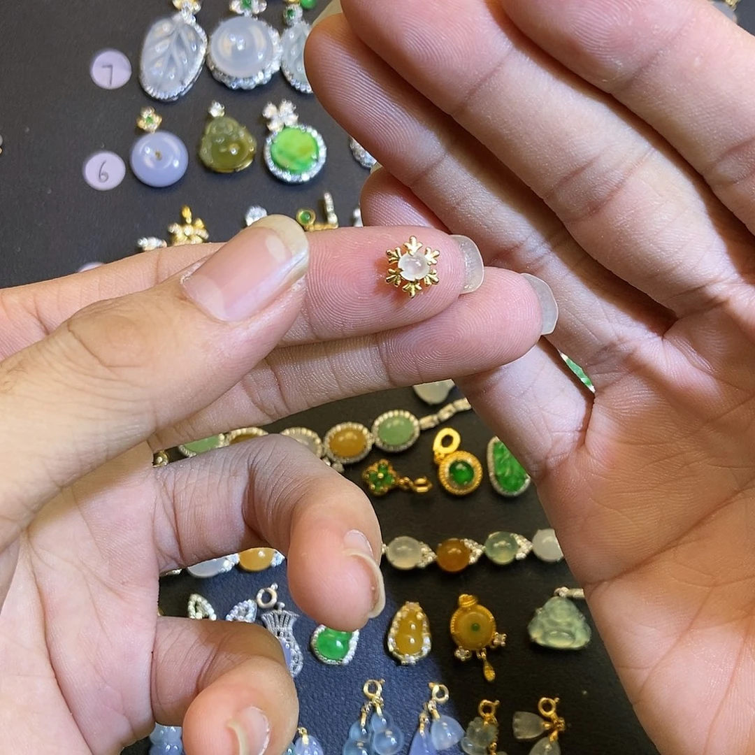 翡翠银S925镶嵌吊坠(不含链)