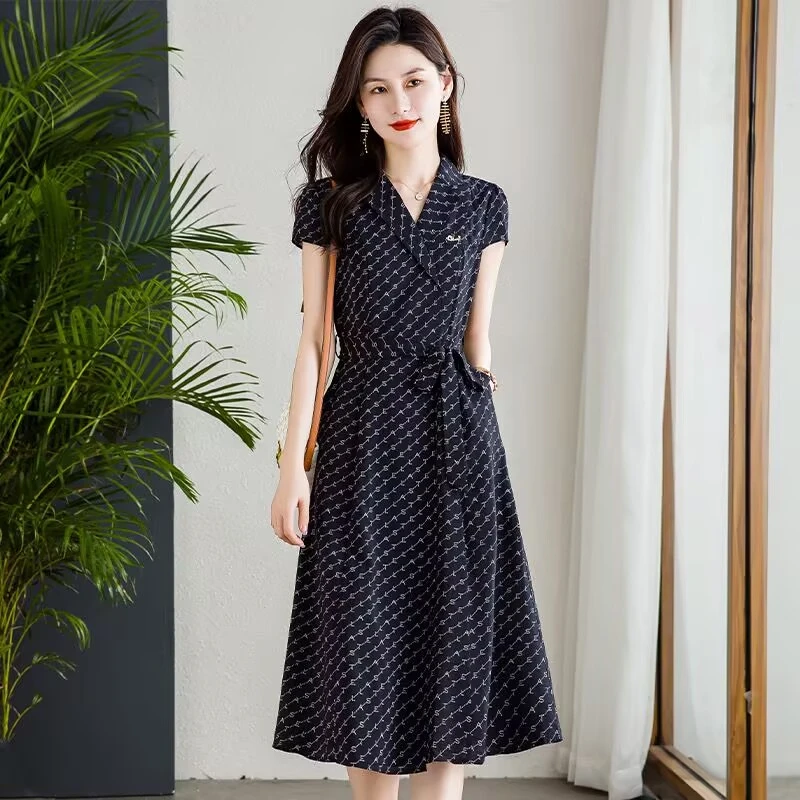 连衣裙女夏2025新款十三行高端品牌爆款时尚小个妈妈裙子