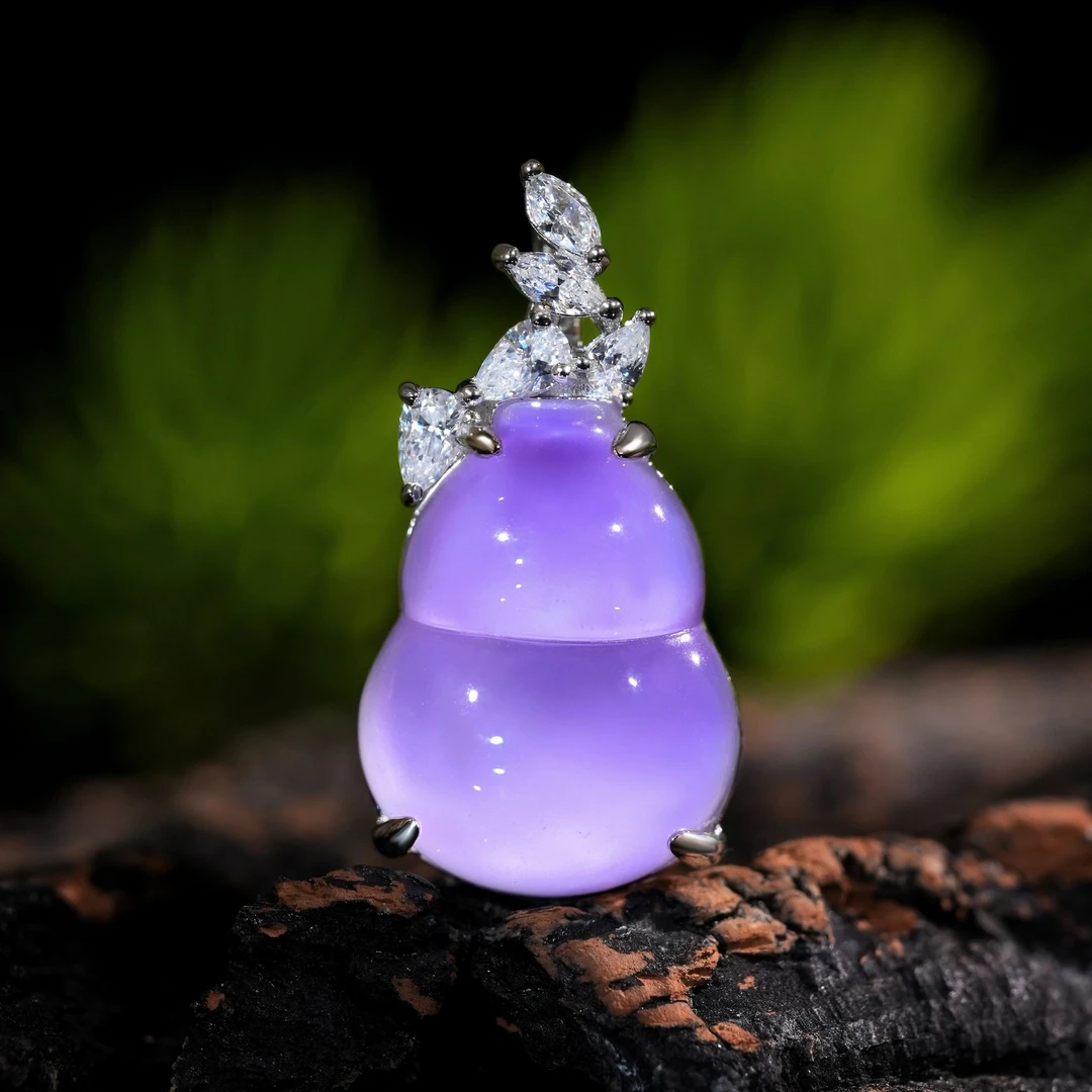 吊坠925银合成锆石 VISING珠宝水沫垫色紫罗兰葫芦吊坠