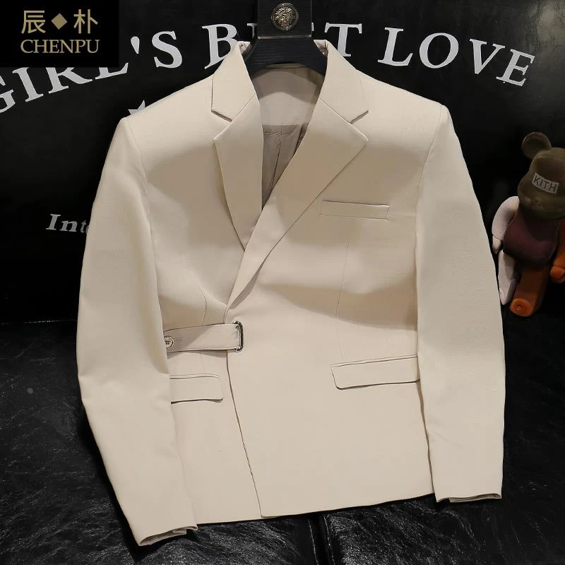 高级感休闲西服男时尚垂感外套韩版潮流2025春秋新款男士西装上衣