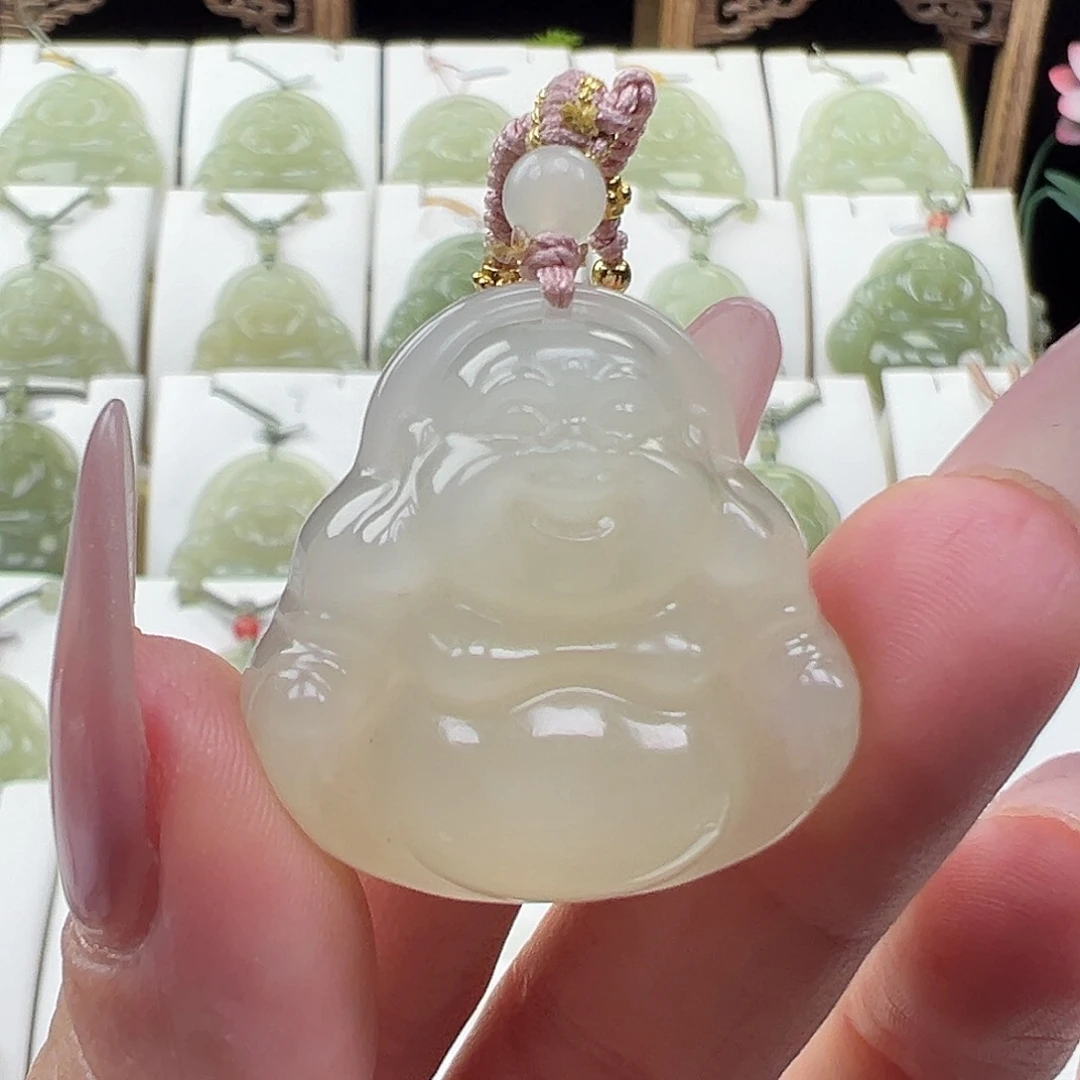 和田玉未镶嵌颈饰一***长