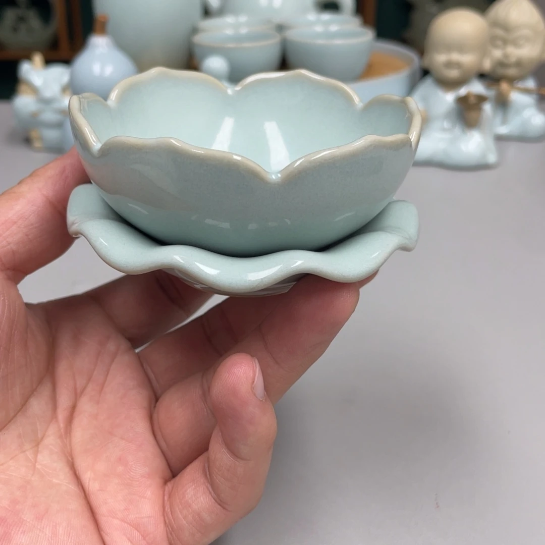 .***哥瓷天青色莲花茶漏赵琳老师