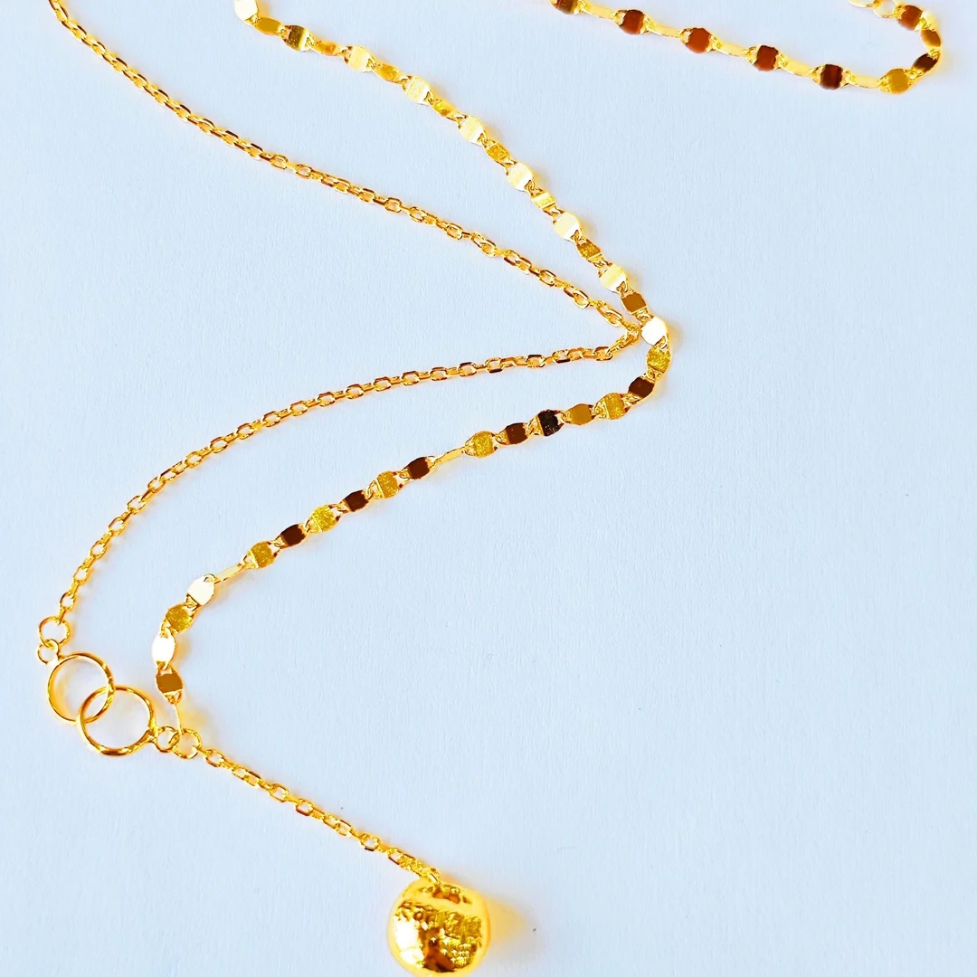 坠链均足银 长命富贵套链