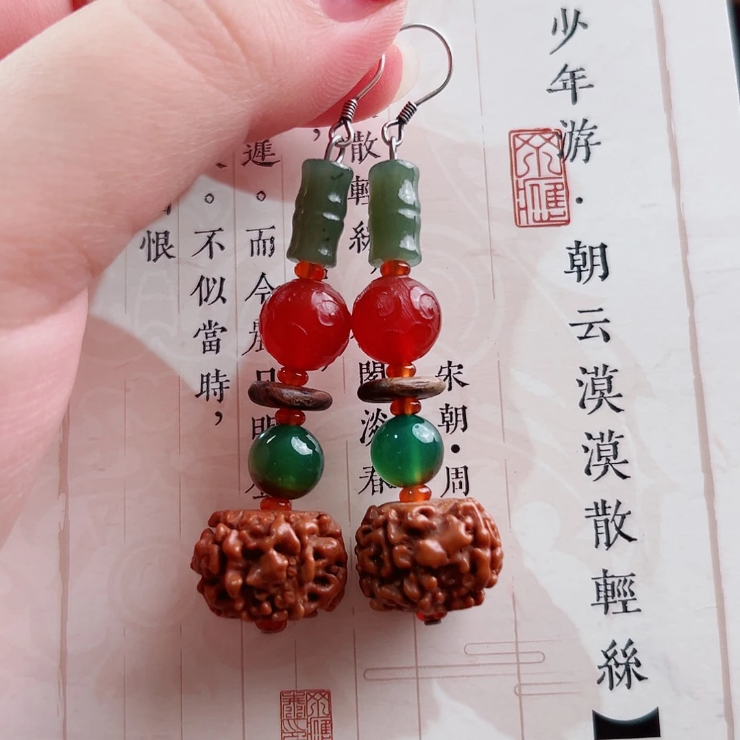 未镶嵌玛瑙挂件耳环