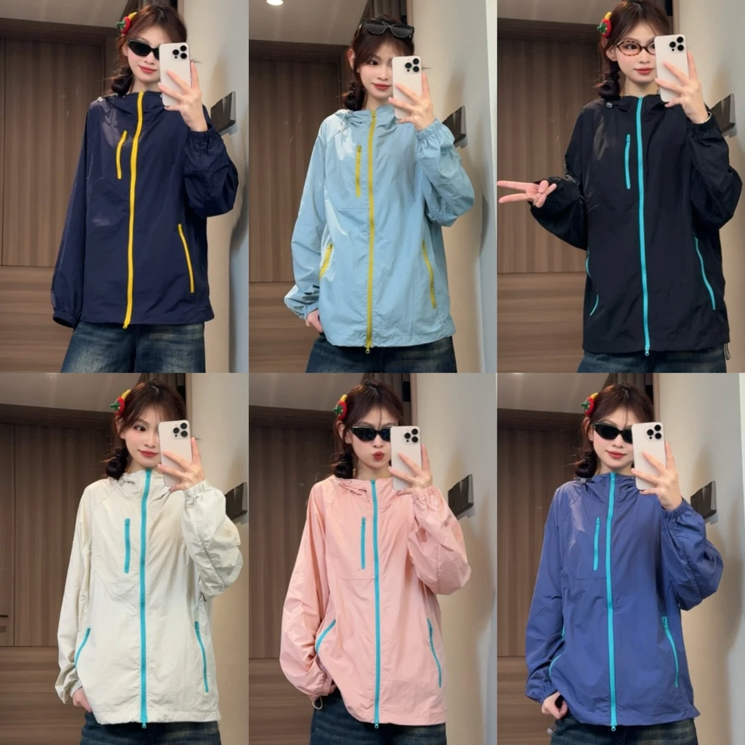 【UPF100+】美式休闲情侣凉感防水防晒撞色拼接腋下穿孔防晒上衣