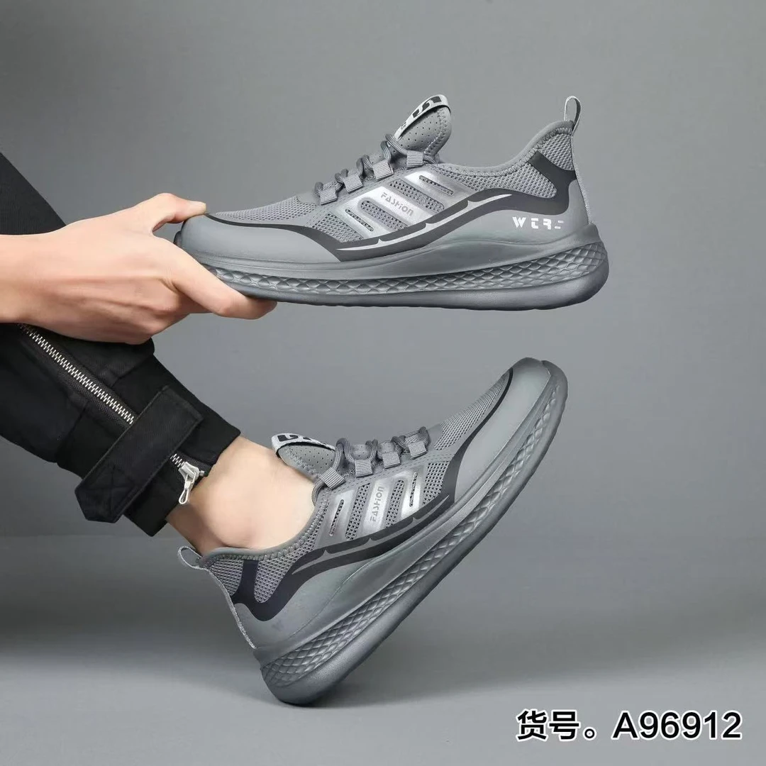 老船员胶粘网面鞋运动鞋夏季透气平跟软底舒适休闲男士系带96912