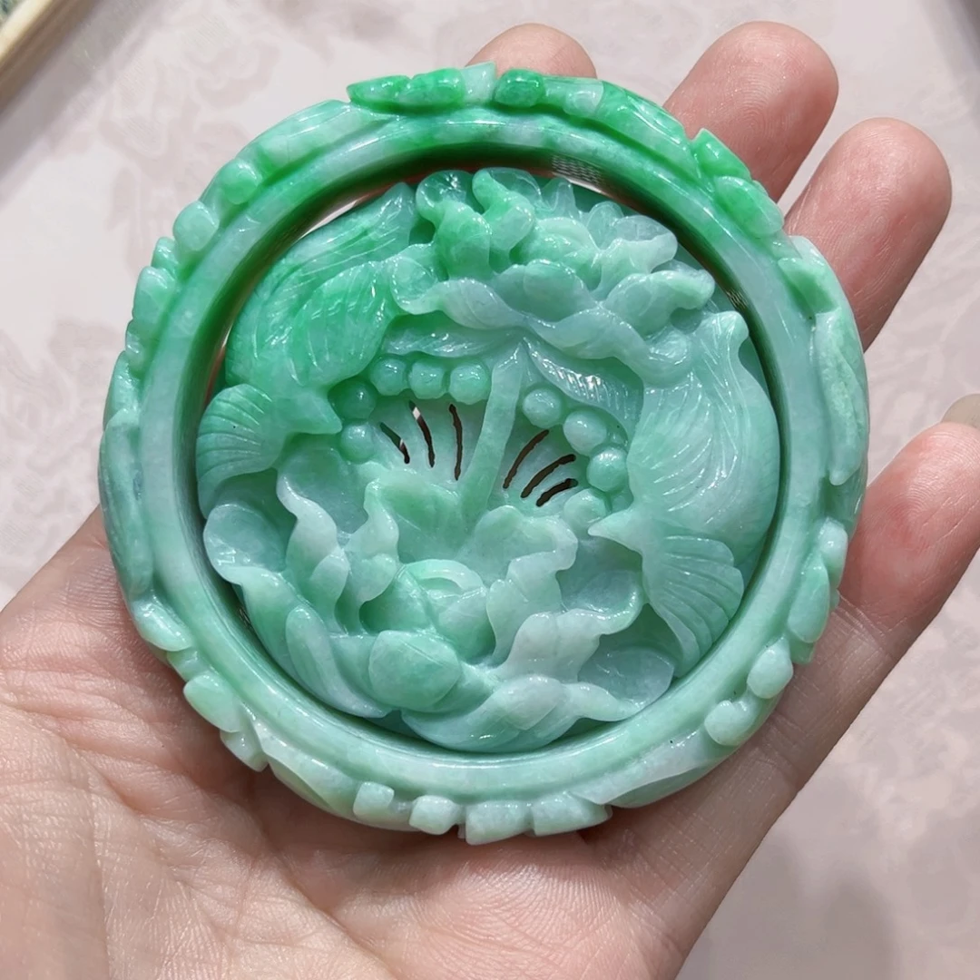 翡翠合金吊坠(赠链)国风