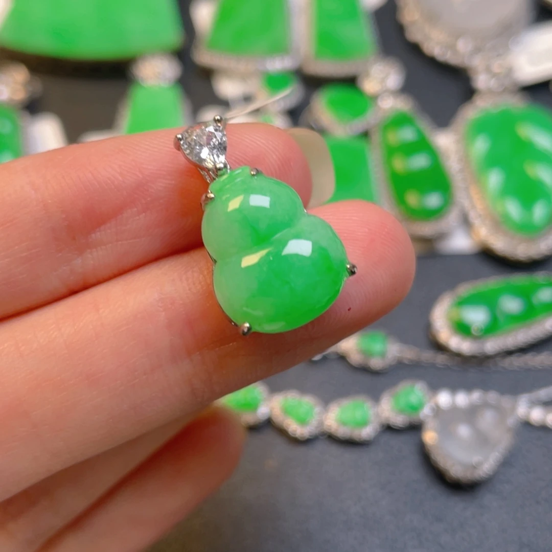 翡翠银S925镶嵌吊坠(不含链)